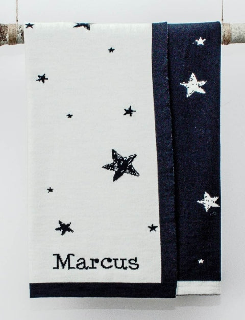 Personalized Merino blanket - Midnight Stars