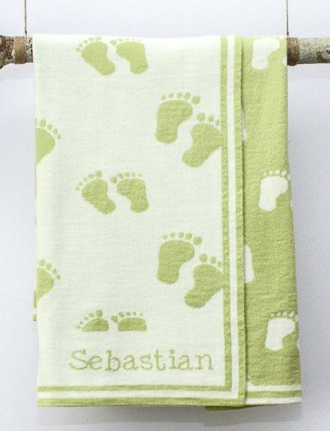 PERSONALIZED MERINO BLANKET STEPS PATTERN.