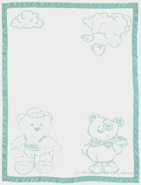 Customized Cotton Blanket (with Satin option) - Bear pattern