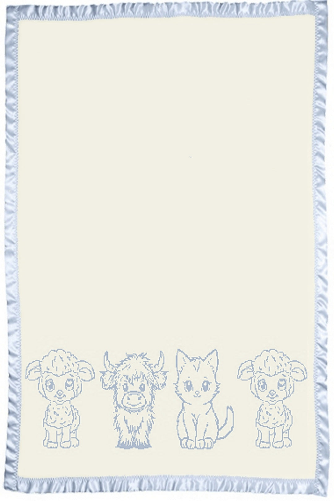 customized merino wool baby blanket cute animals satin cot blue