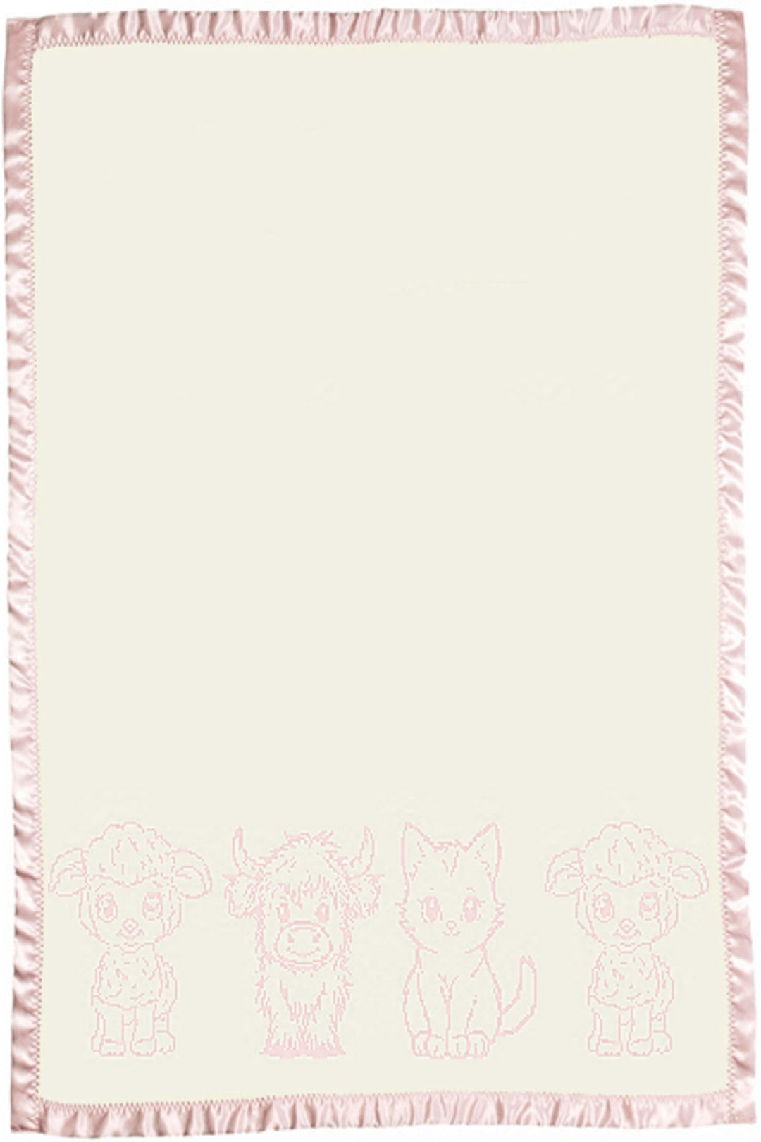 customized merino wool baby blanket cute animals satin cot pink