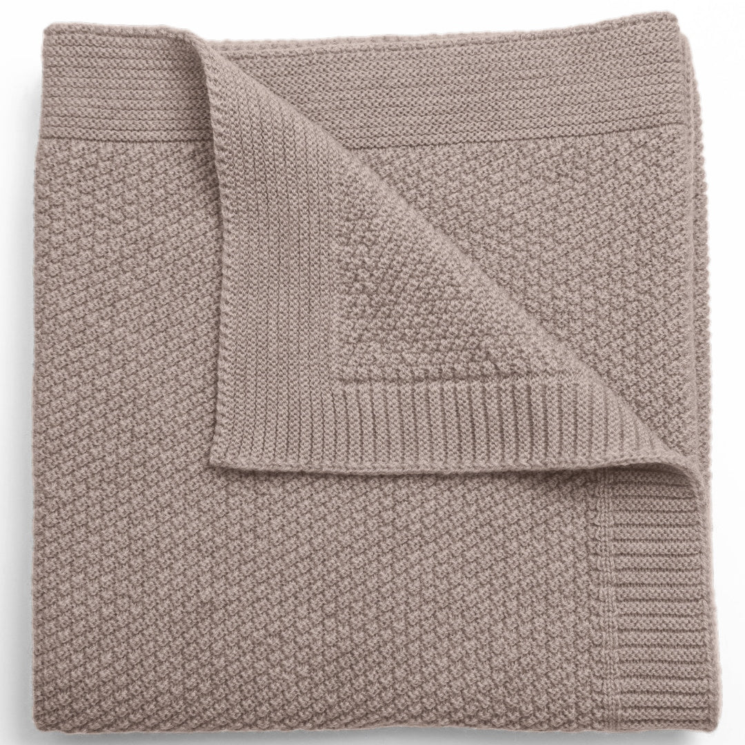 merino baby blanket moss stitch cot light sand