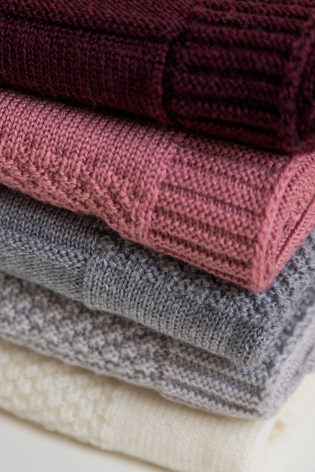 merino wool baby blanket textured pattern cot colours available