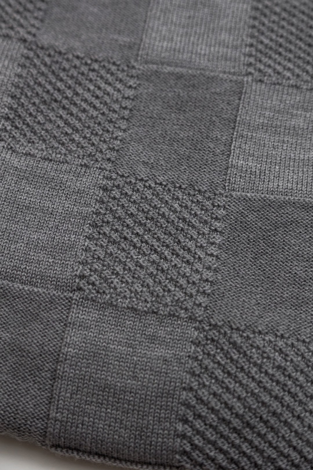 merino wool blanket textured pattern cot pewter