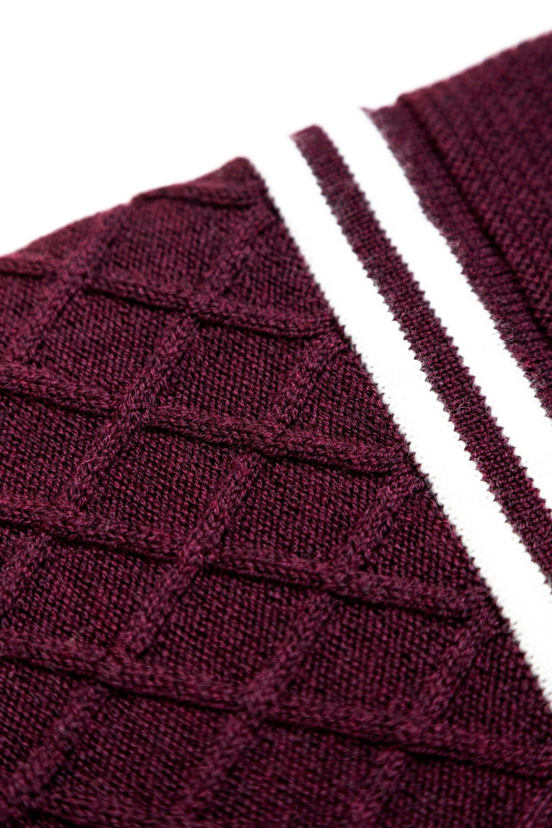 merino wool baby blanket aran pattern cot burgundy