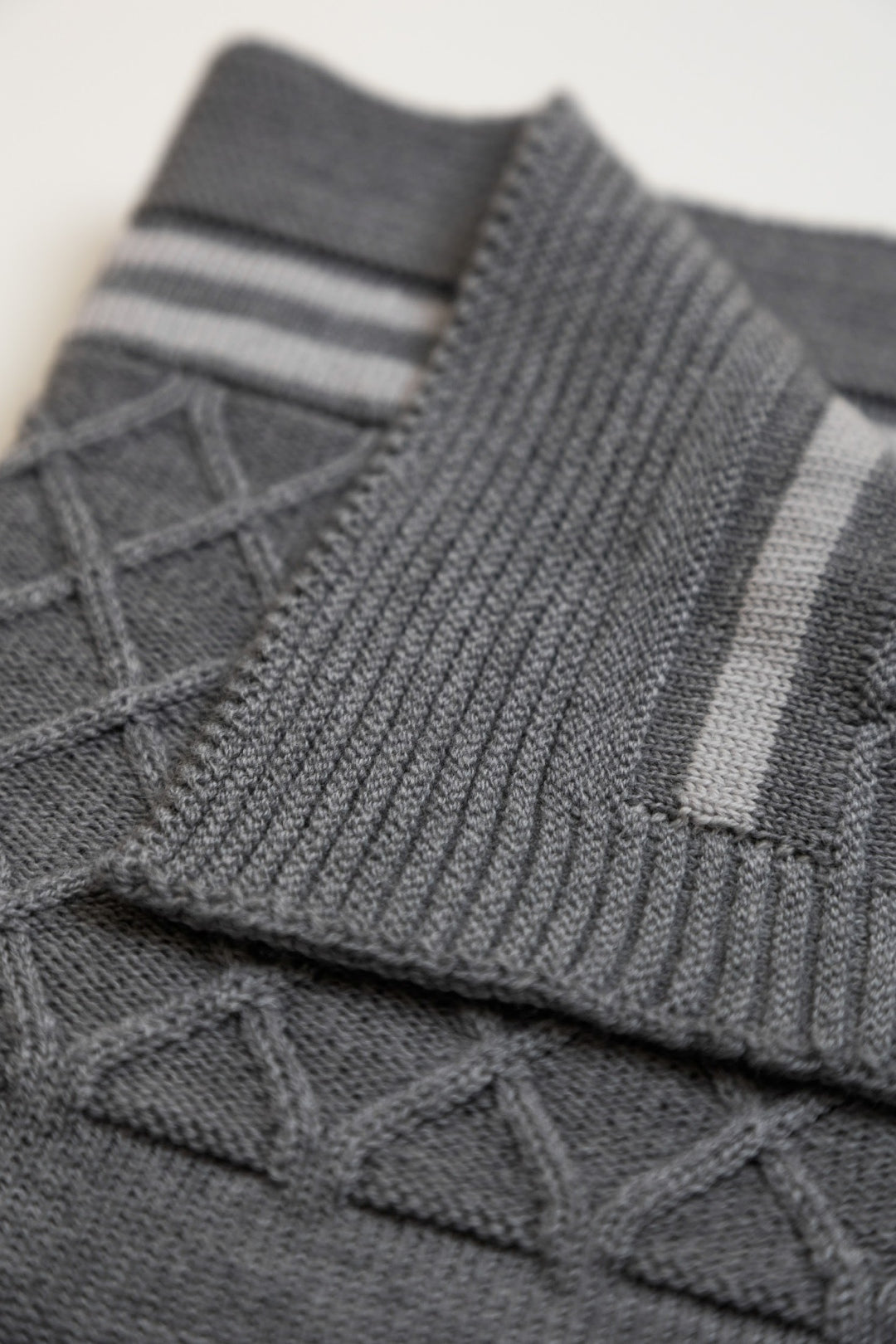 merino wool baby blanket aran pattern cot pewter