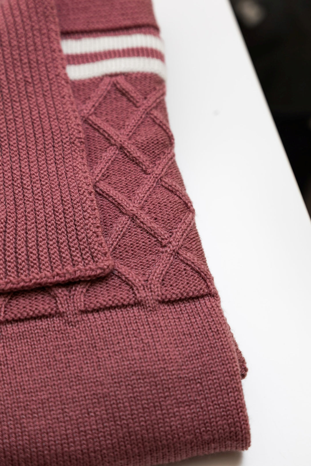 merino wool baby blanket aran pattern cot rose