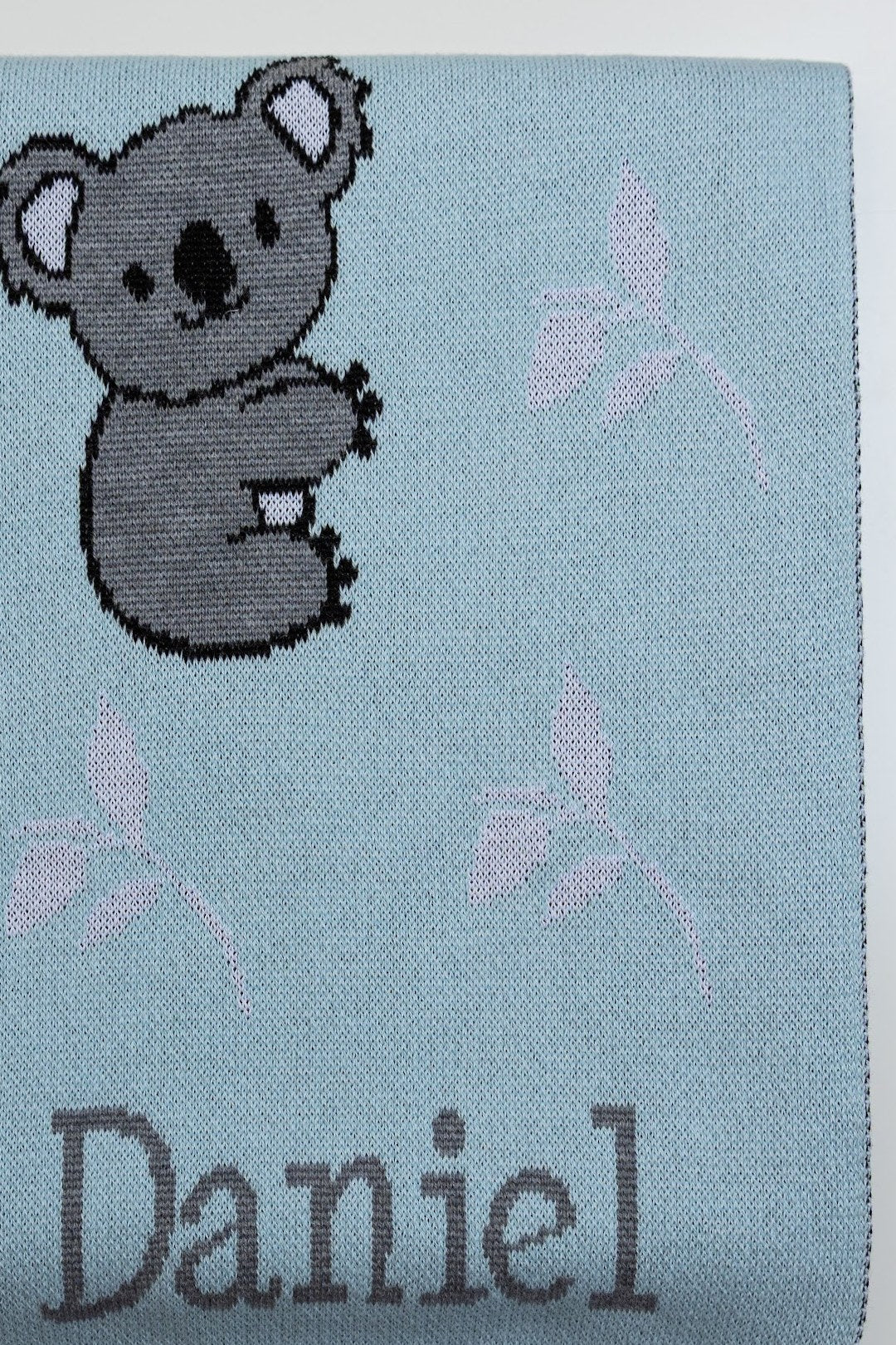 personalized cotton baby blanket koala design cot  blue