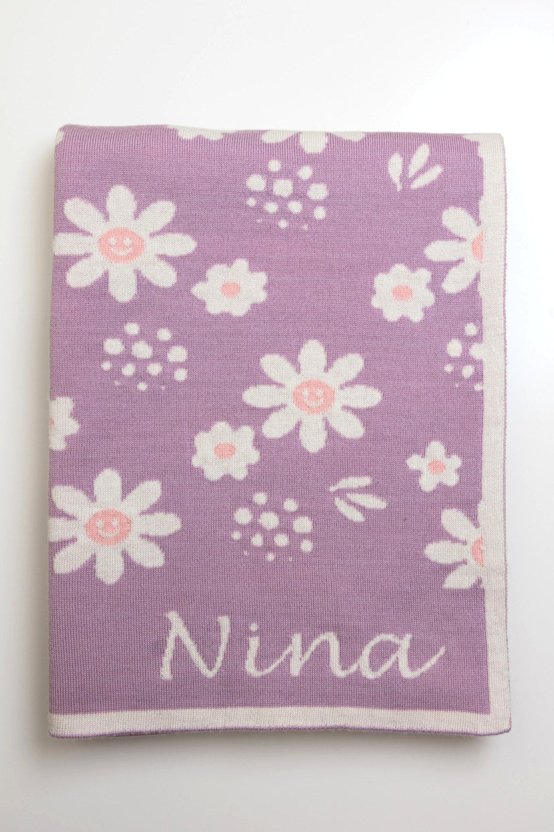 personalized merino wool blanket daisy flower cot
