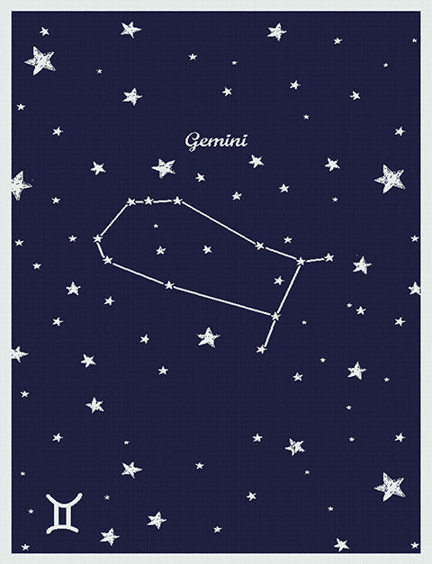 Customized Knitted Cotton kids Blanket - Zodiac Gemini