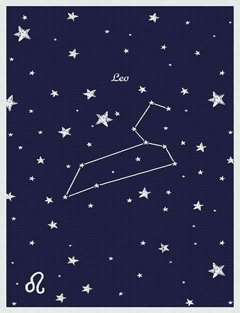 Customized Knitted Cotton kids Blanket - Zodiac Leo