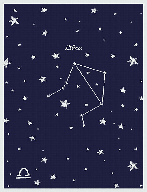 Customized Knitted Cotton kids Blanket - Zodiac Libra