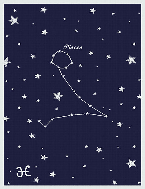 Customized Knitted Cotton kids Blanket - Zodiac Pisces