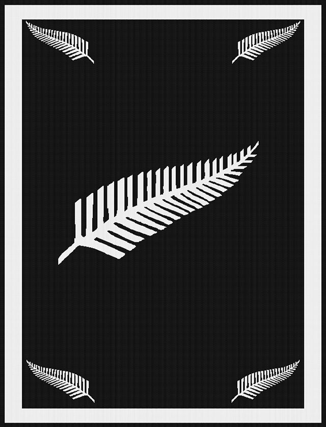 Toddler Blanket Fern Pattern black.