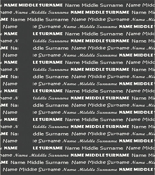 cotton personalised blanket all over name black and white 80x90cm