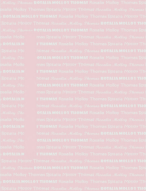 cotton personalised blanket all over name blush pink and white 90x110cm