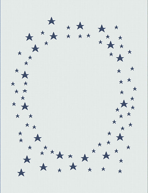 Keepsake baby blanket star pattern with name on it cot size navy.