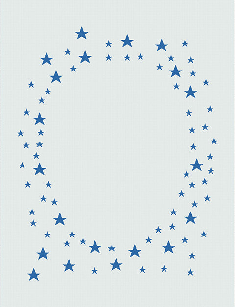 Keepsake baby blanket star pattern with name on it cot size paris blue.