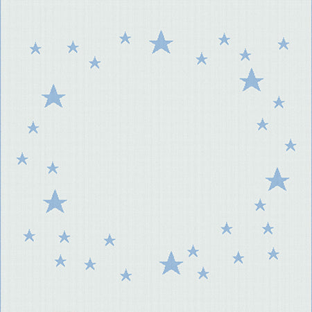 Keepsake baby blanket star pattern with name on it Moses basket size blue.
