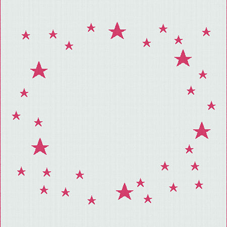 Keepsake baby blanket star pattern with name on it Moses basket size hot pink.