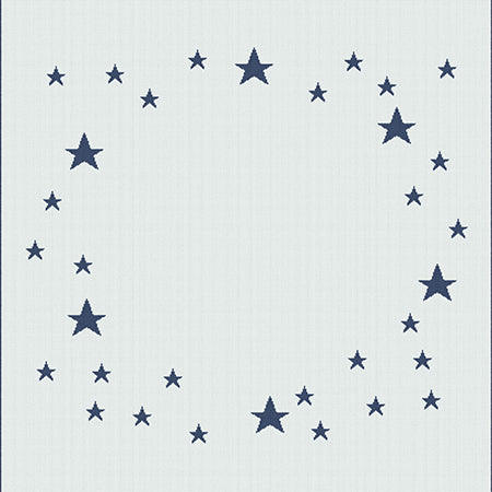 Keepsake baby blanket star pattern with name on it Moses basket size navy.