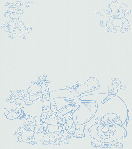 Kids Personalised Blanket Zoo pattern Size Small  Cradle blue.
