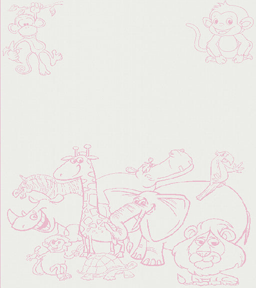 Kids Personalised Blanket Zoo pattern Size Small Cradle pink.