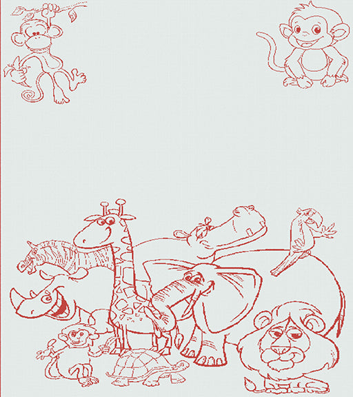 Kids Personalised Blanket Zoo pattern Size Small Cradle red.
