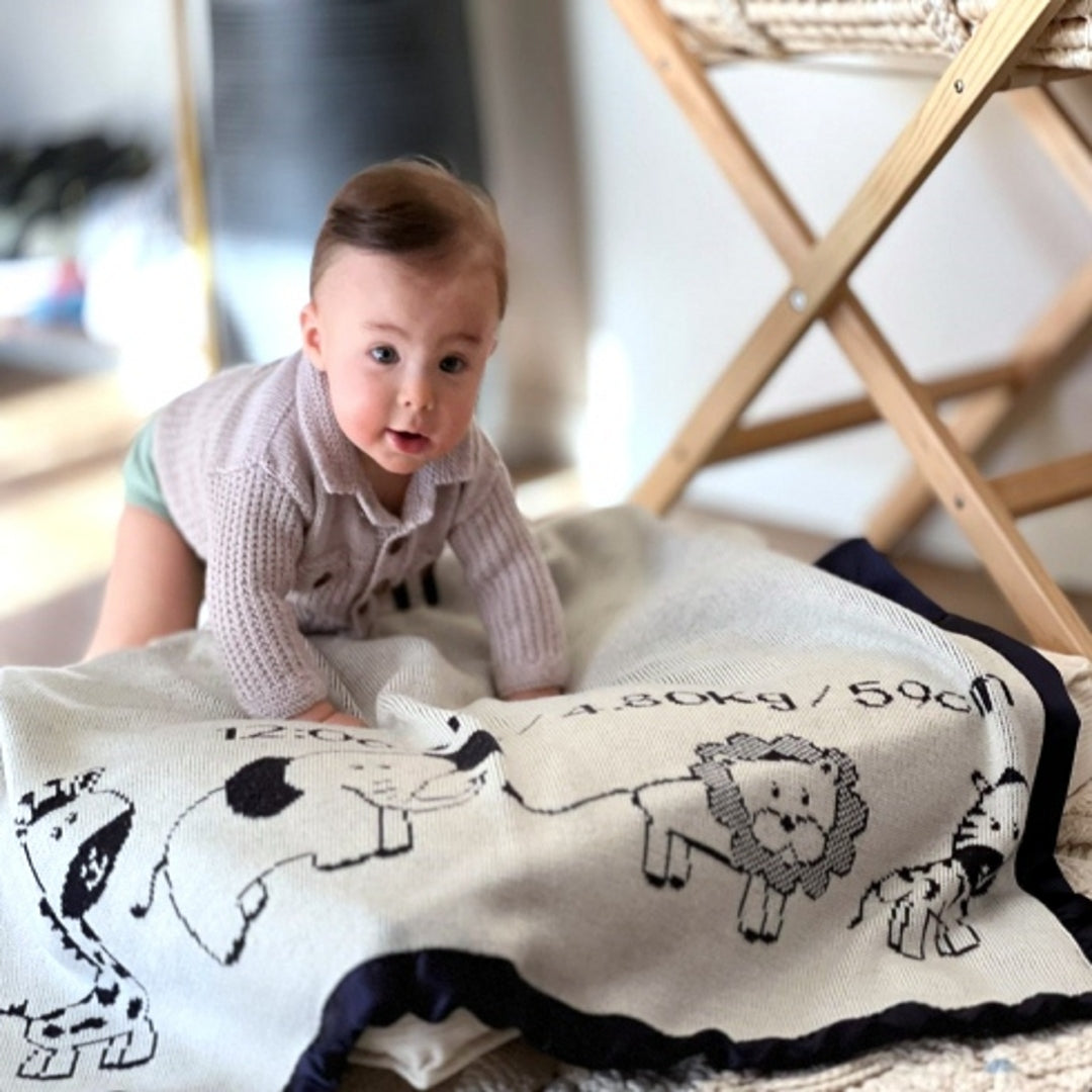 Personalized Merino baby blanket