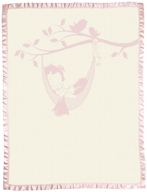 Children Merino Blanket Hammock Pattern Large Size Pink