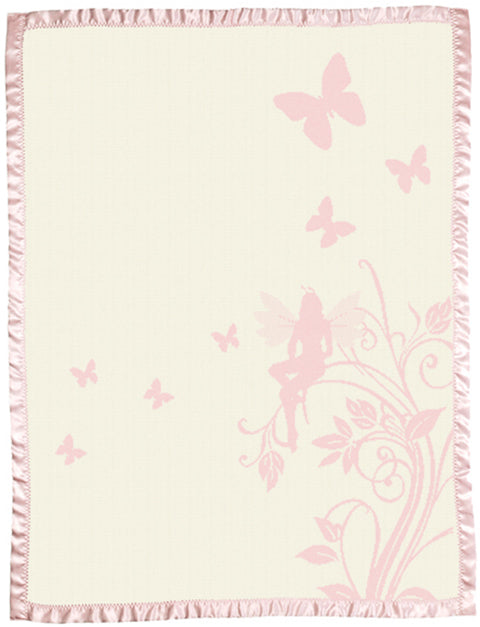 Customized Merino Blanket With Satin Cot Size Pink.