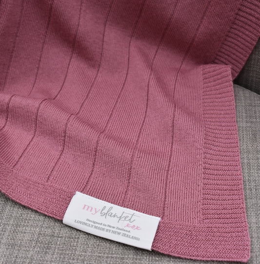 Lightweight Merino Ribbed Blanket