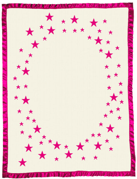 Merino Baby Blanket Satin Binding Large Cot Size hot pink
