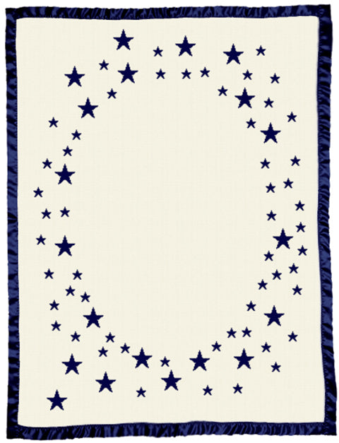 Merino Baby Blanket Satin Binding Large Cot Size Navy