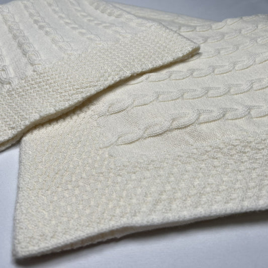 merino cable blanket natural