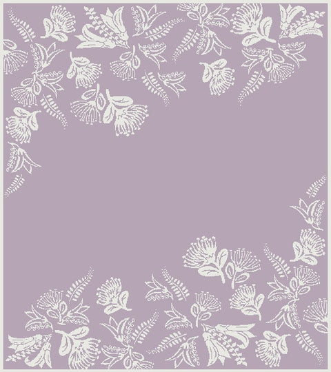 Personalized Merino Blanket Pohutukawa small Pale lilac