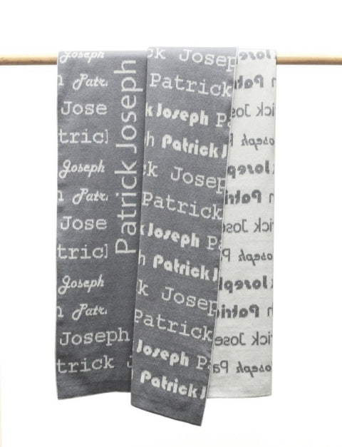 all over name merino blanket