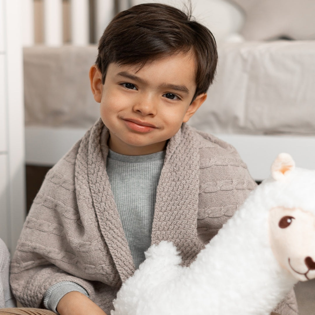 merino baby blanket cable stitch cot