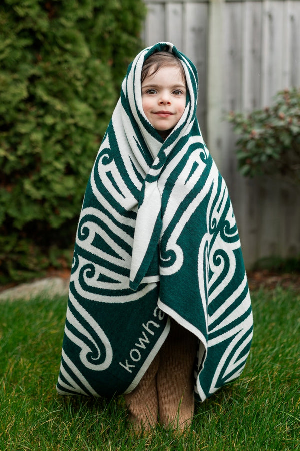 merino baby blanket maori design kowhaiwhai cot