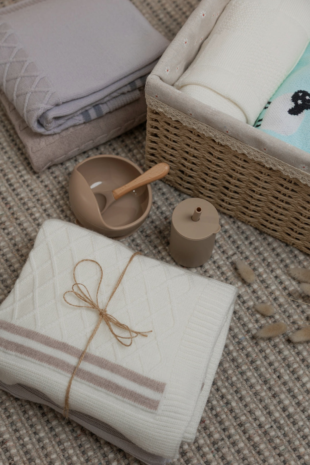 merino wool baby blanket aran pattern cot
