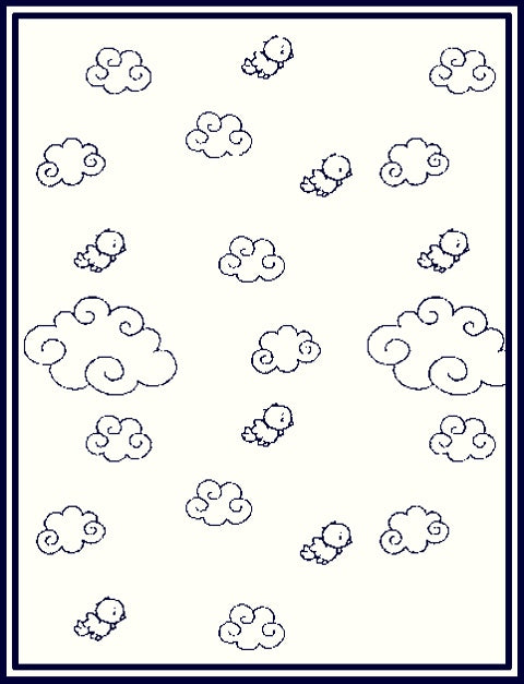 Personalized kids blanket Merino wool - Cloud pattern