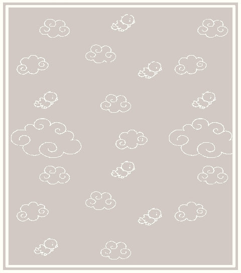 Personalized kids blanket Merino wool - Cloud pattern