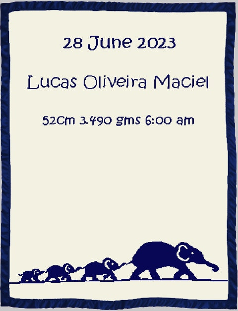 Personalized Merino blanket - Elephant