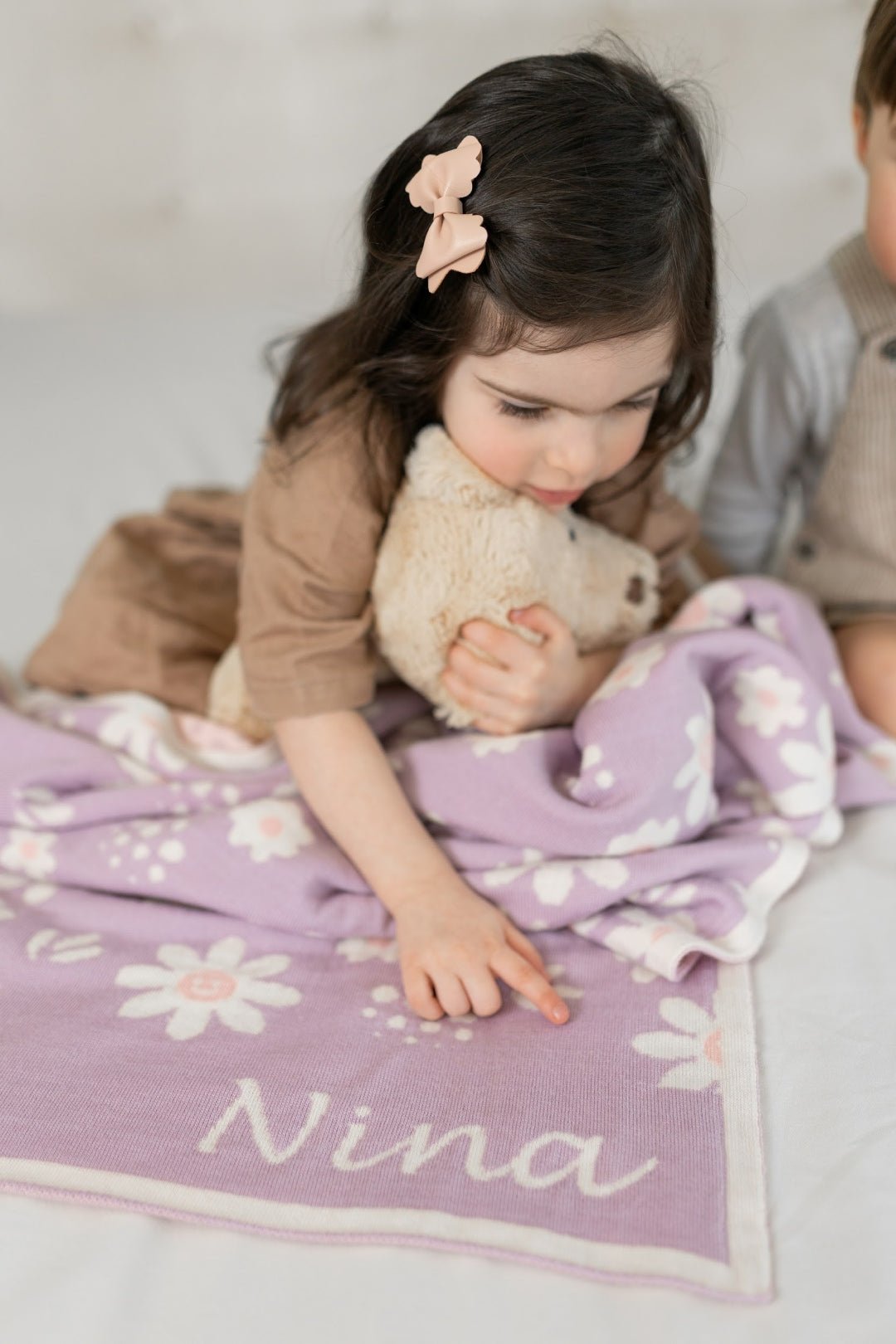 personalized merino wool blanket daisy flower cot
