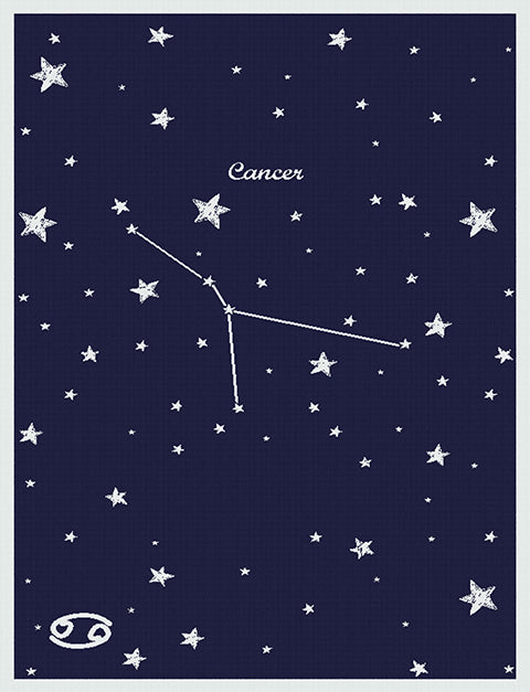 Customized Knitted Cotton kids Blanket - Zodiac Cancer