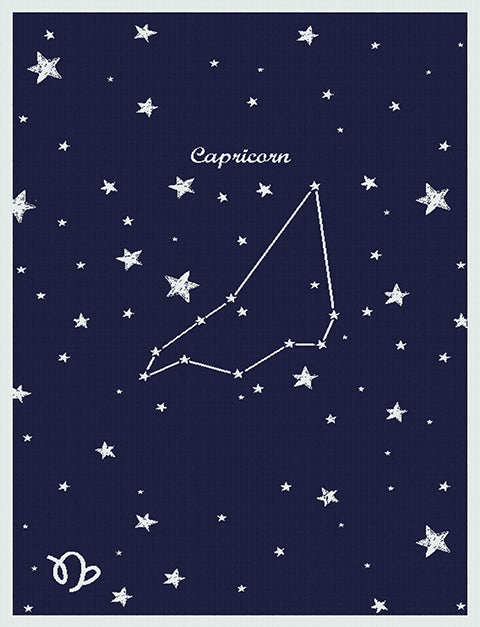 Customized Knitted Cotton kids Blanket - Zodiac Capricorn