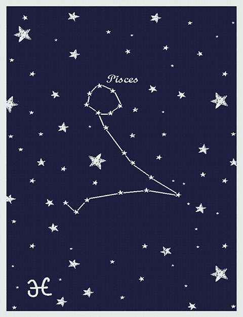 Customized Knitted Cotton kids Blanket - Zodiac Pisces