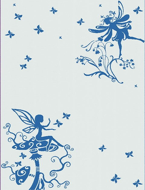 Girls Blanket Butterfly Fairy large color paris blue.