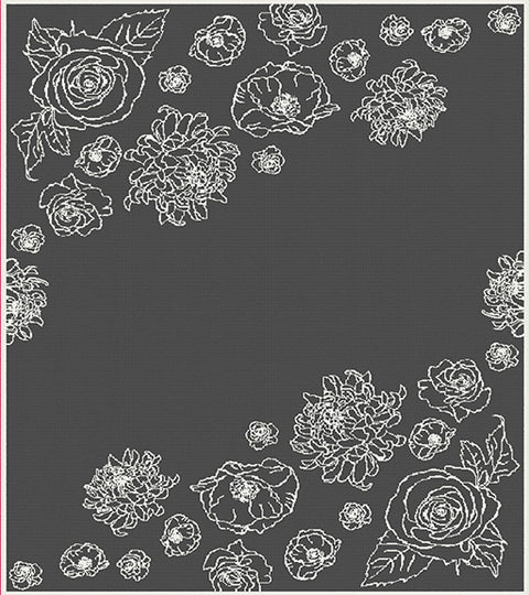 Personalized kids blanket Merino wool - Floral pattern
