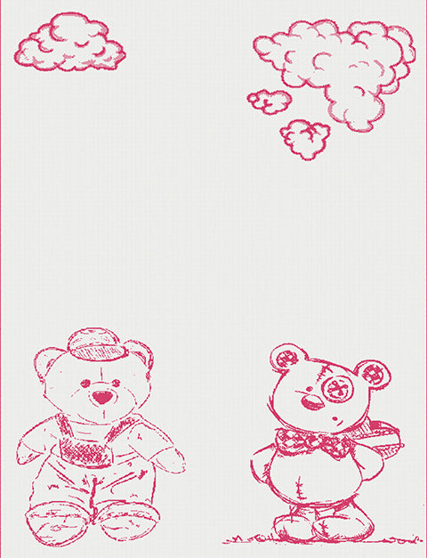 cotton baby customized blanket Bear pattern large color white hot pink.